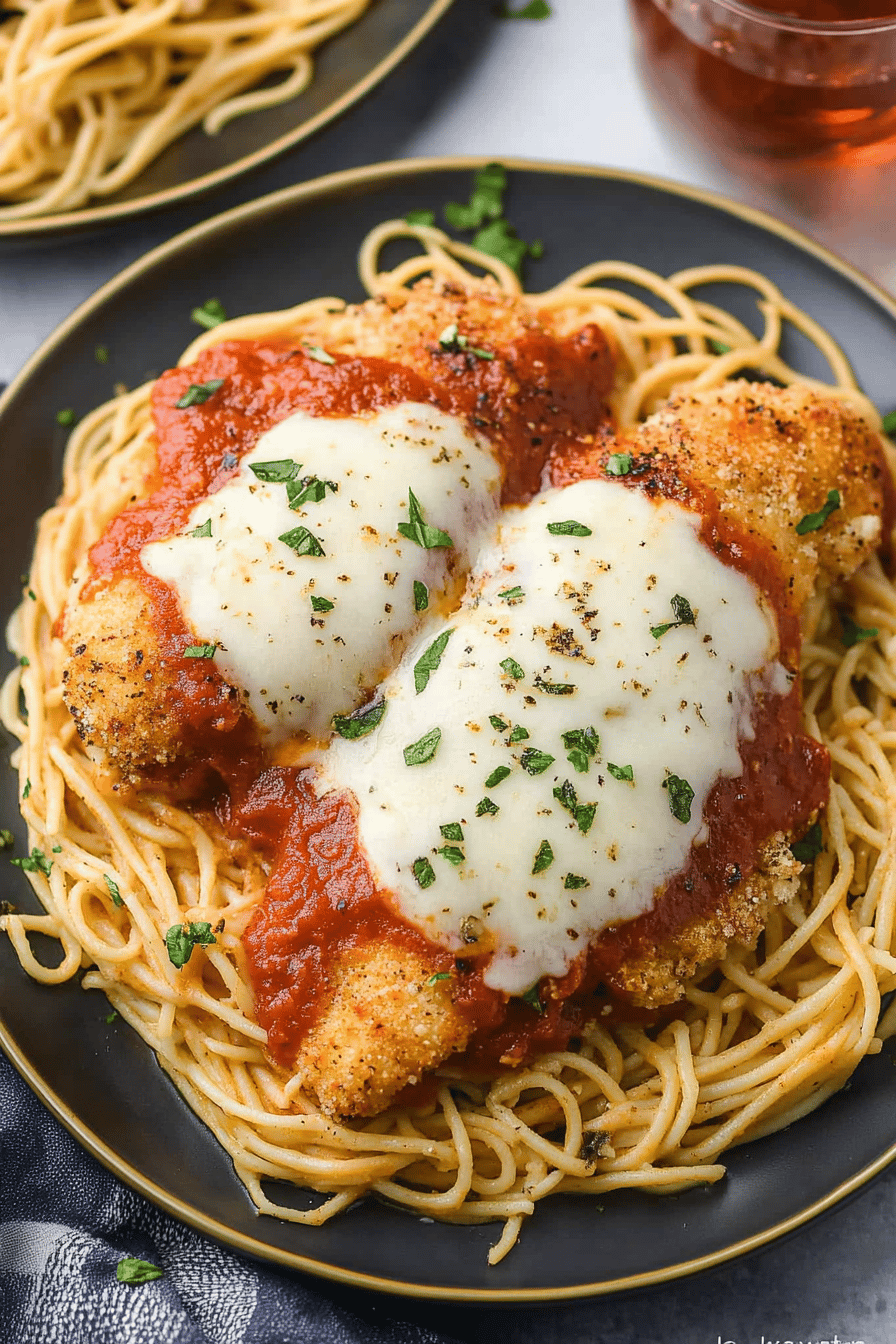 Chicken Parmesan Recipe ingredients organized and measured on kitchen counter