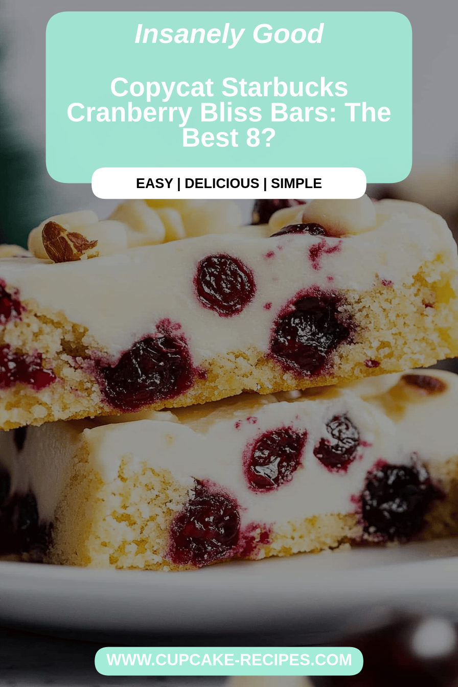 Cranberry bliss bars final dish beautifully presented and ready to serve