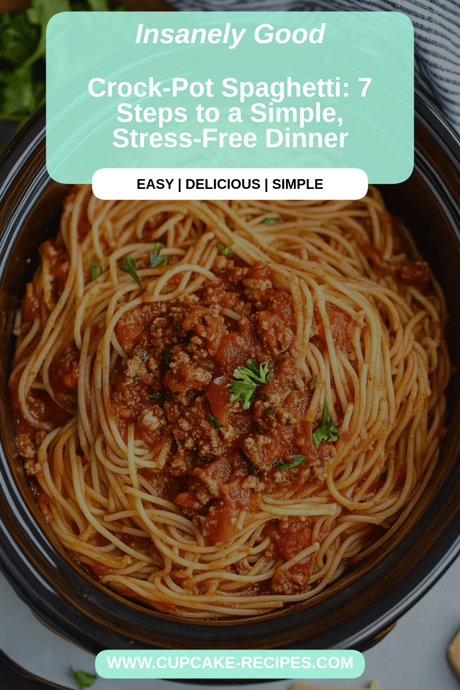 Crock-Pot Spaghetti final dish beautifully presented and ready to serve