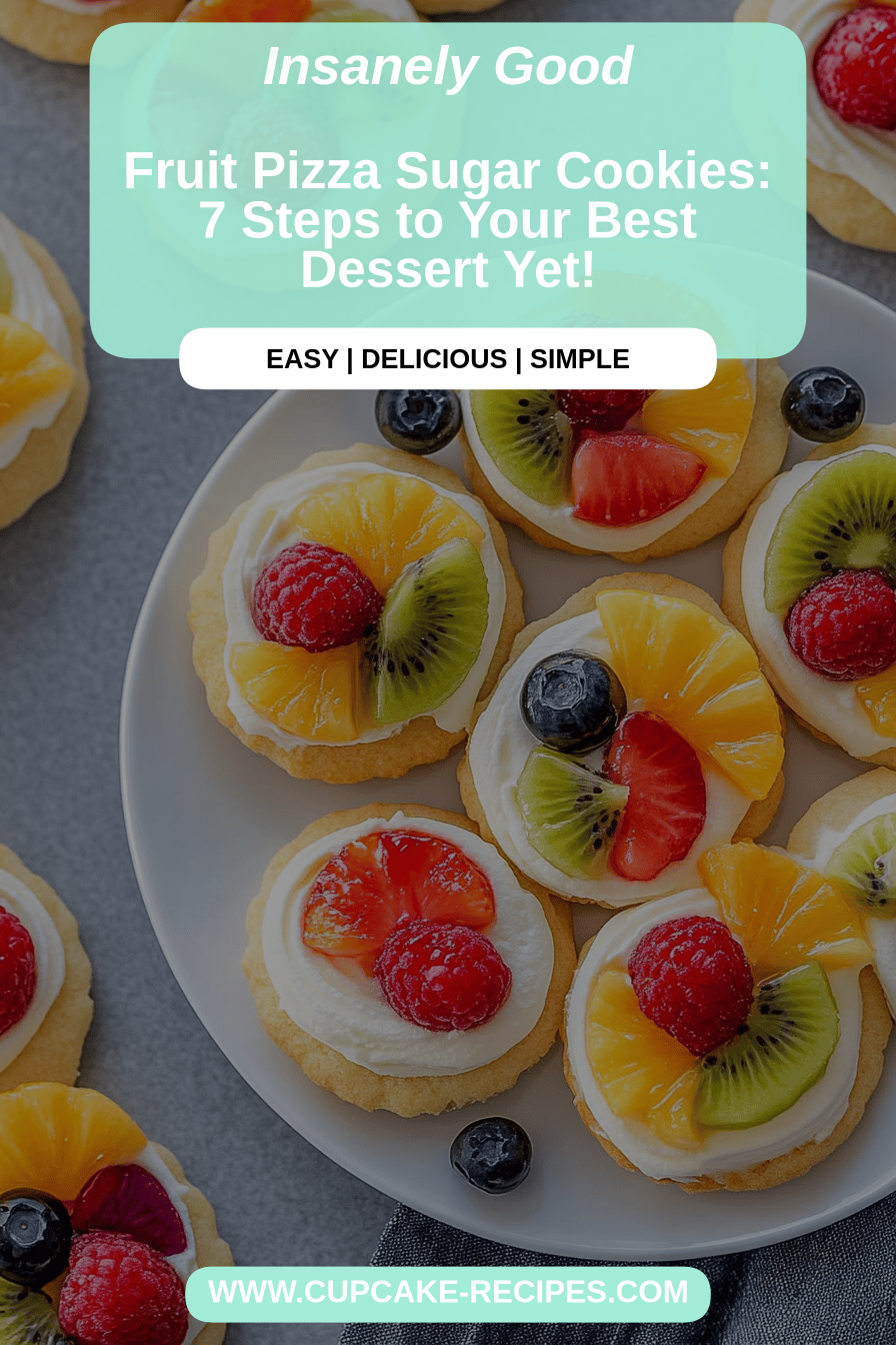 Fruit Pizza Sugar Cookies final dish beautifully presented and ready to serve