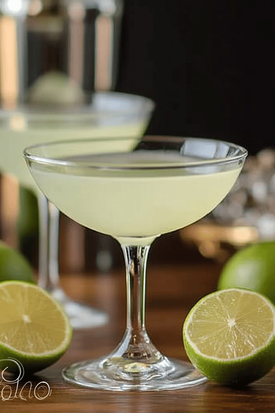 Gimlet cocktail slice on plate showing perfect texture and swirl pattern