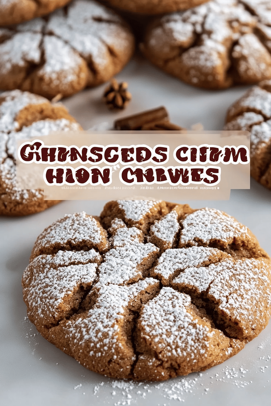 Gingerbread Crinkle Cookies slice on plate showing perfect texture and swirl pattern
