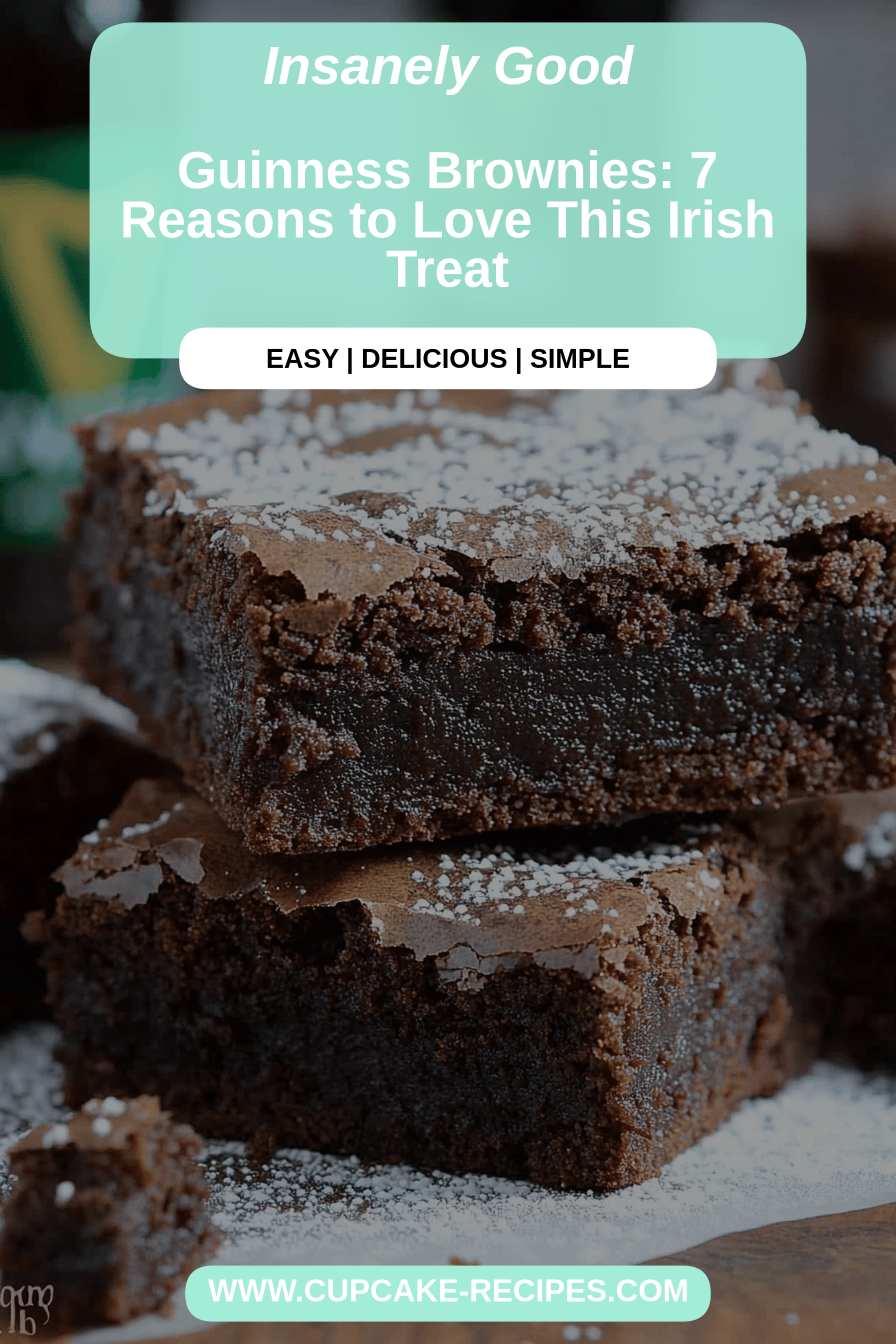 Guinness brownies final dish beautifully presented and ready to serve