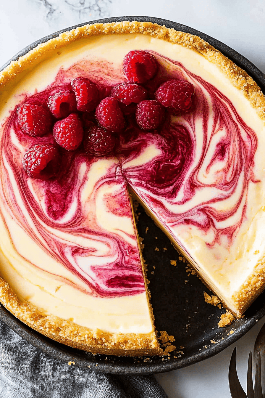 Healthy cheesecake slice on plate showing perfect texture and swirl pattern