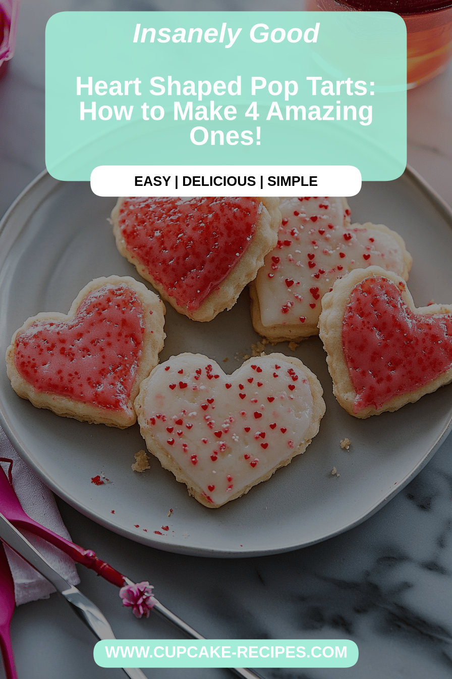 Heart shaped pop tarts final dish beautifully presented and ready to serve