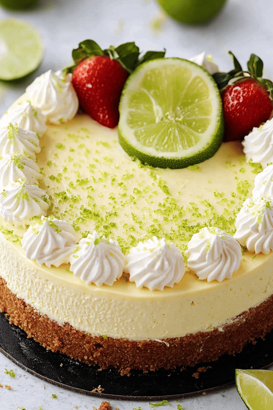Key Lime Cheesecake Recipe ingredients organized and measured on kitchen counter