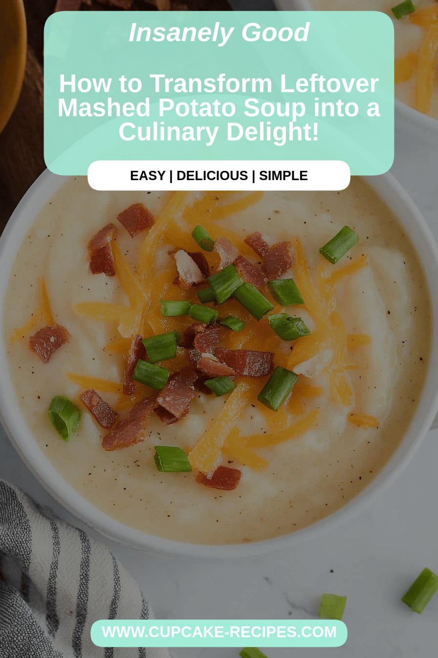 Leftover Mashed Potato Soup final dish beautifully presented and ready to serve