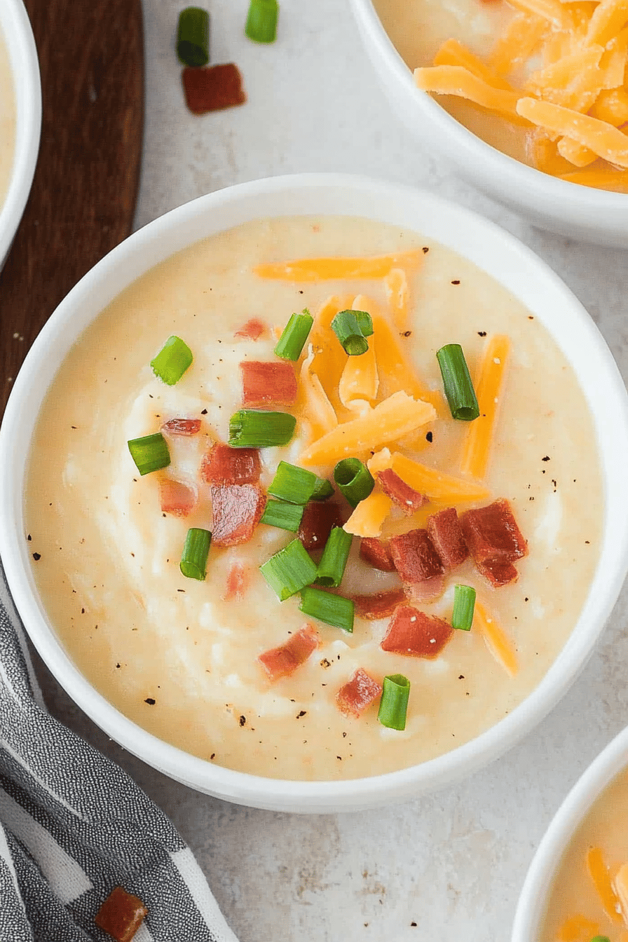 Leftover Mashed Potato Soup slice on plate showing perfect texture and swirl pattern