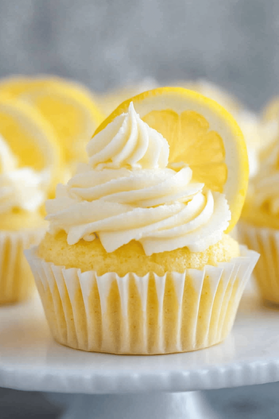 Lemon Cupcakes ingredients organized and measured on kitchen counter