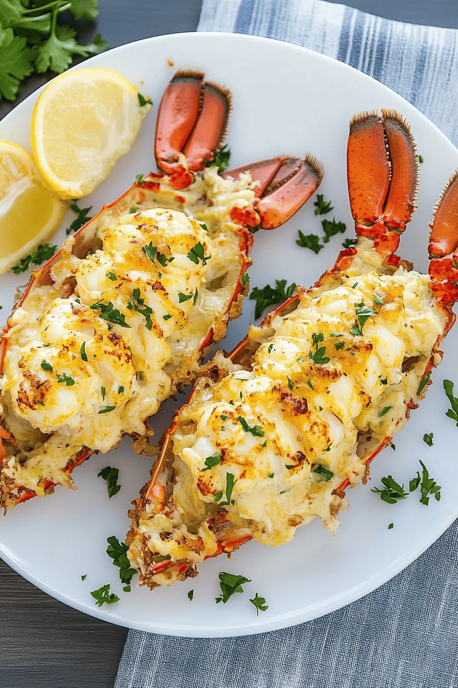 Lobster Thermidor ingredients organized and measured on kitchen counter