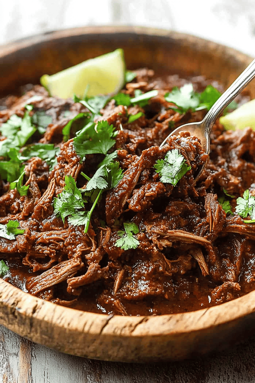 Mexican Shredded Beef ingredients organized and measured on kitchen counter