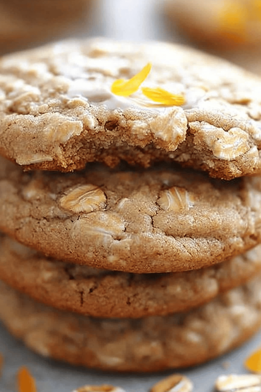Oatmeal cookies slice on plate showing perfect texture and swirl pattern