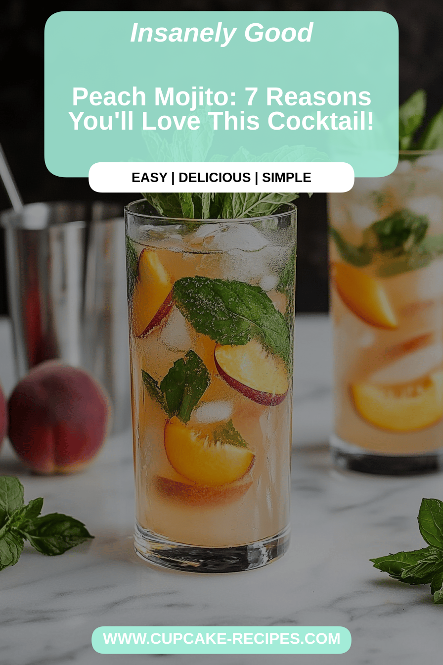 Peach Mojito final dish beautifully presented and ready to serve