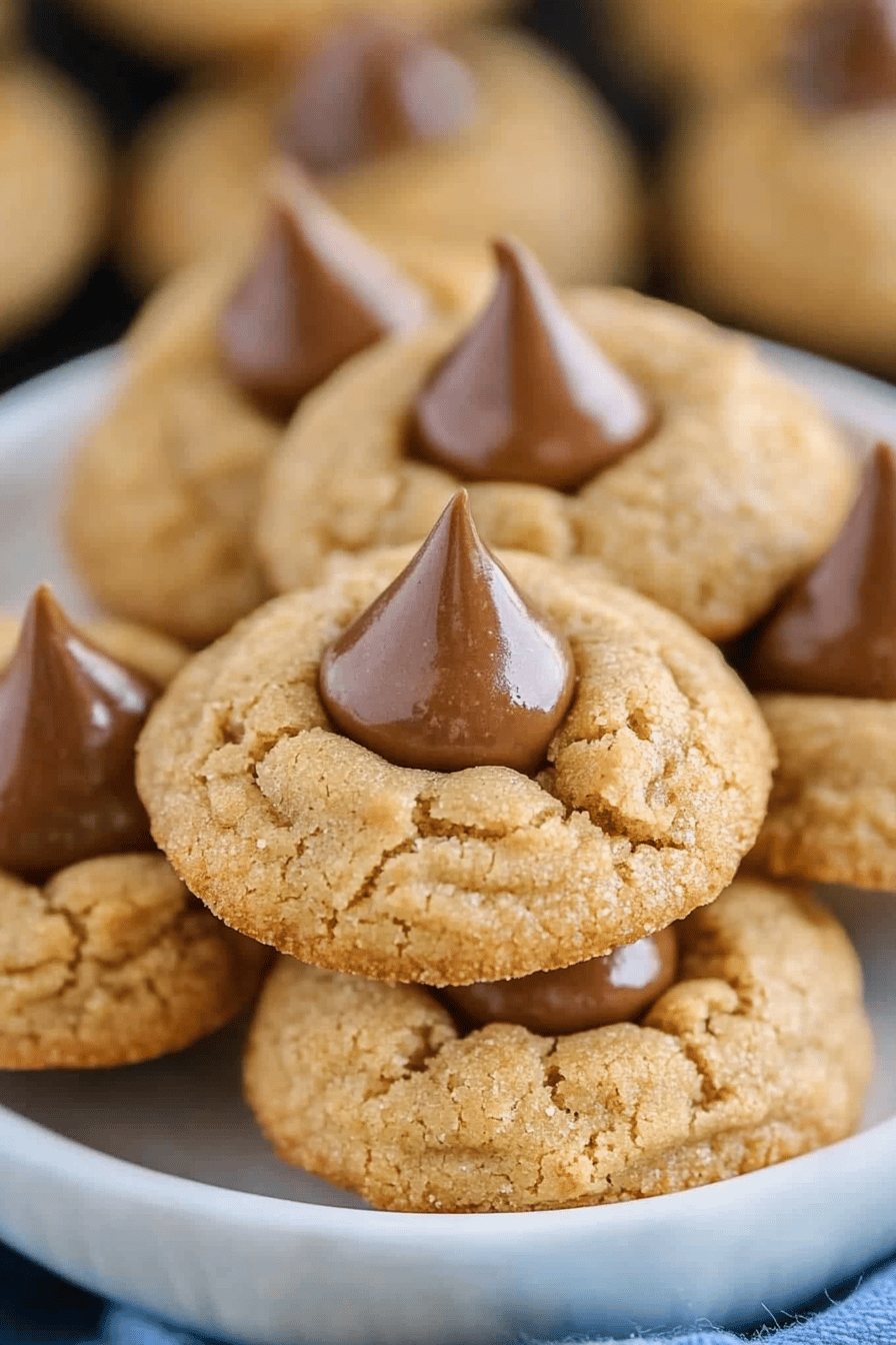 Peanut Butter Blossoms ingredients organized and measured on kitchen counter