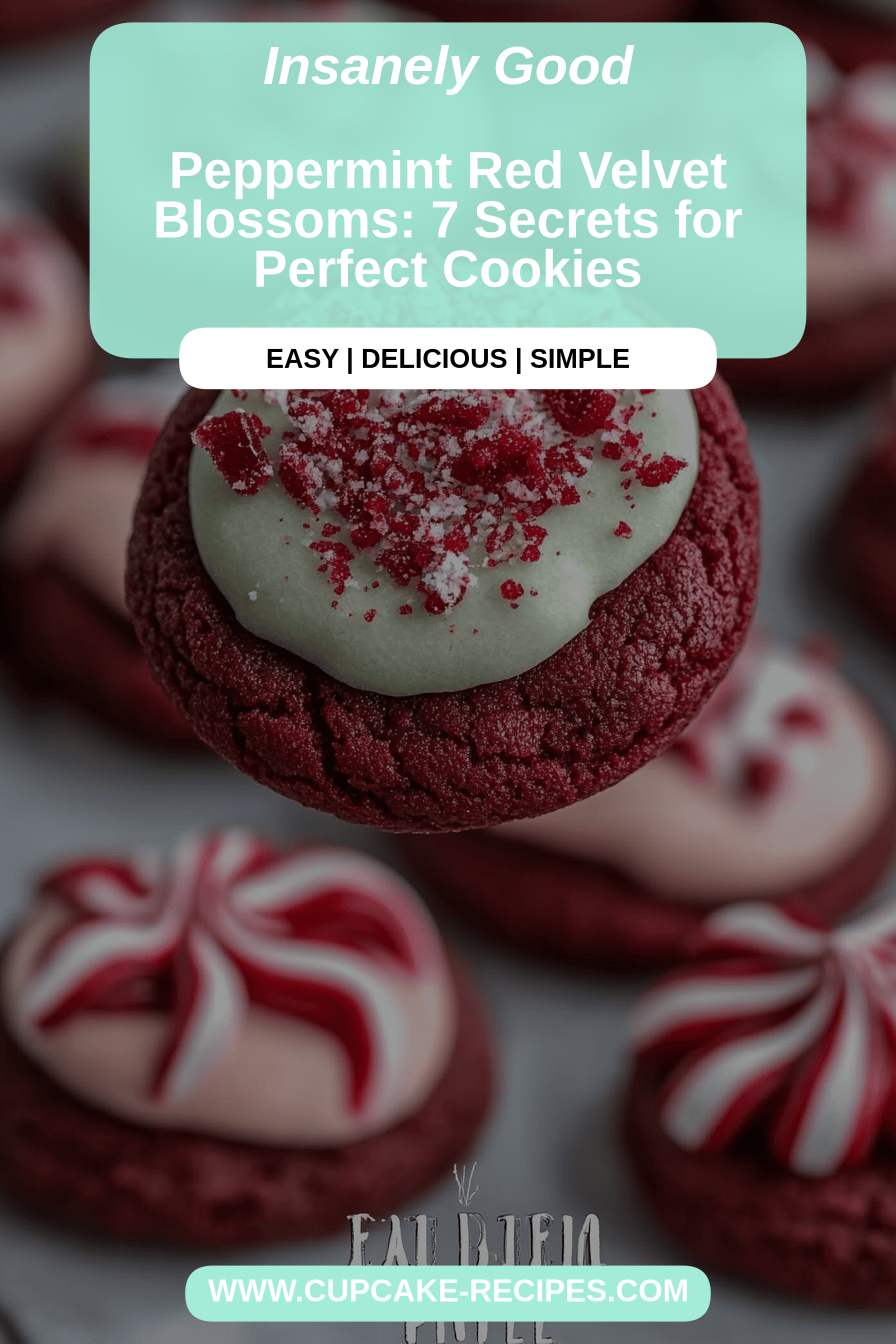 Peppermint Red Velvet Cookies final dish beautifully presented and ready to serve