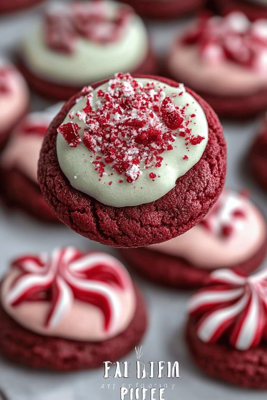 Peppermint Red Velvet Cookies ingredients organized and measured on kitchen counter