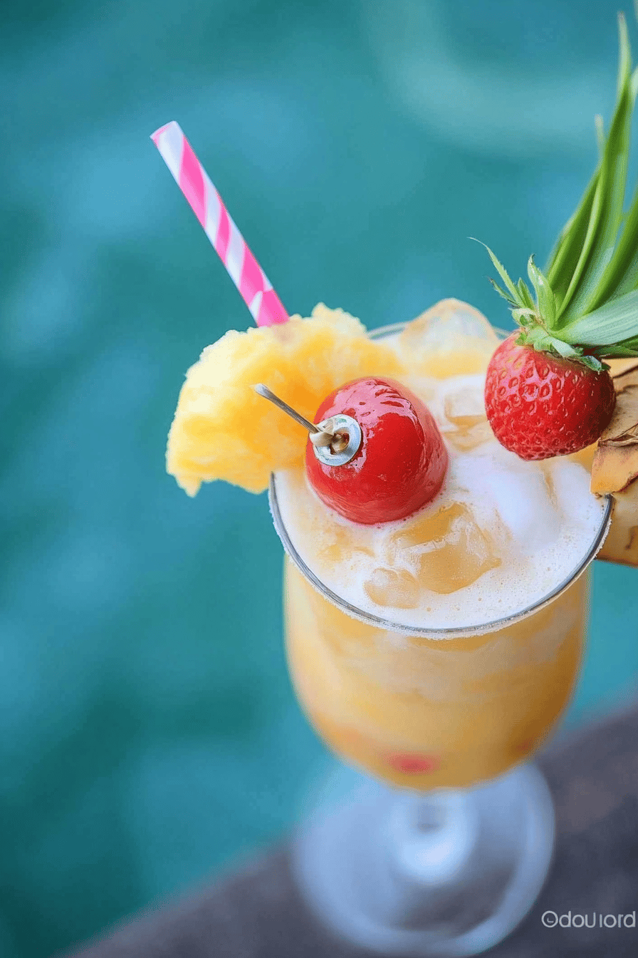 Pina Colada Recipe slice on plate showing perfect texture and swirl pattern