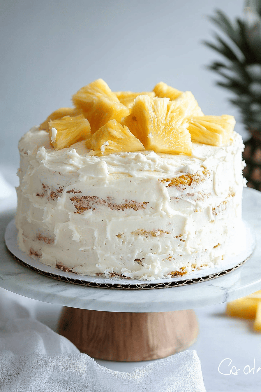 Pineapple cake ingredients organized and measured on kitchen counter