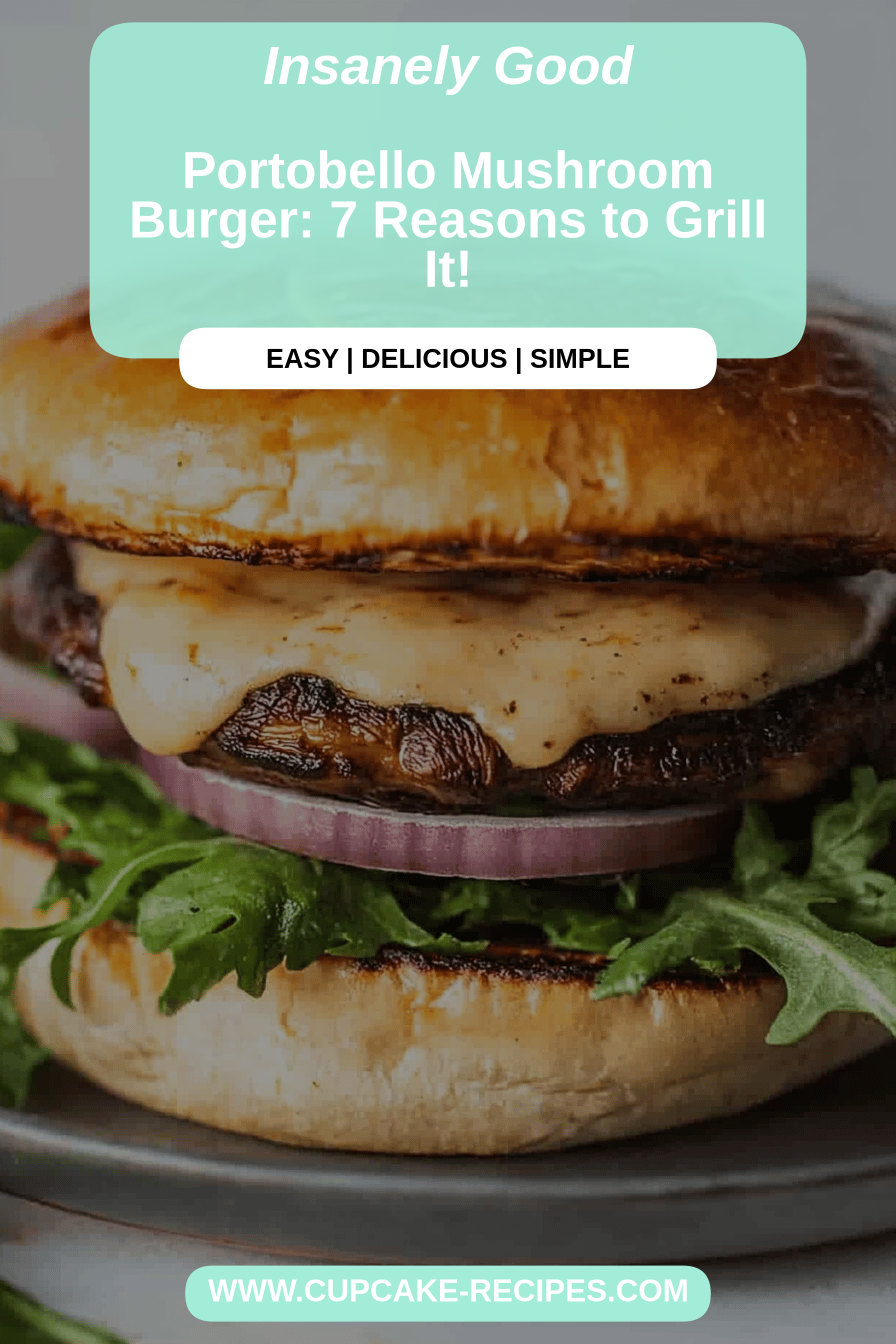 Portobello mushroom burger final dish beautifully presented and ready to serve
