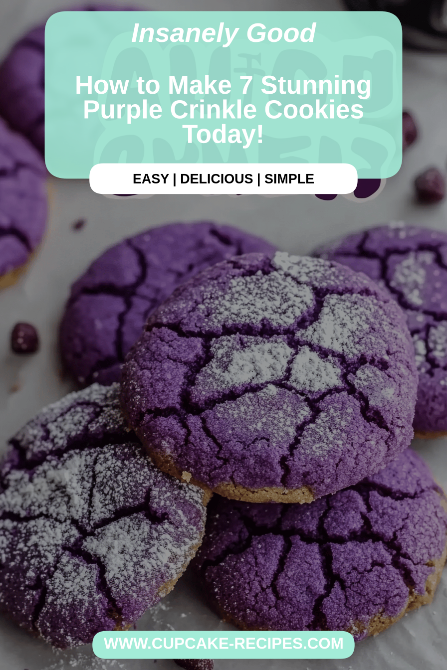 Purple Crinkle Cookies final dish beautifully presented and ready to serve