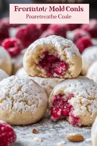 Raspberry Almond Snowball Cookies