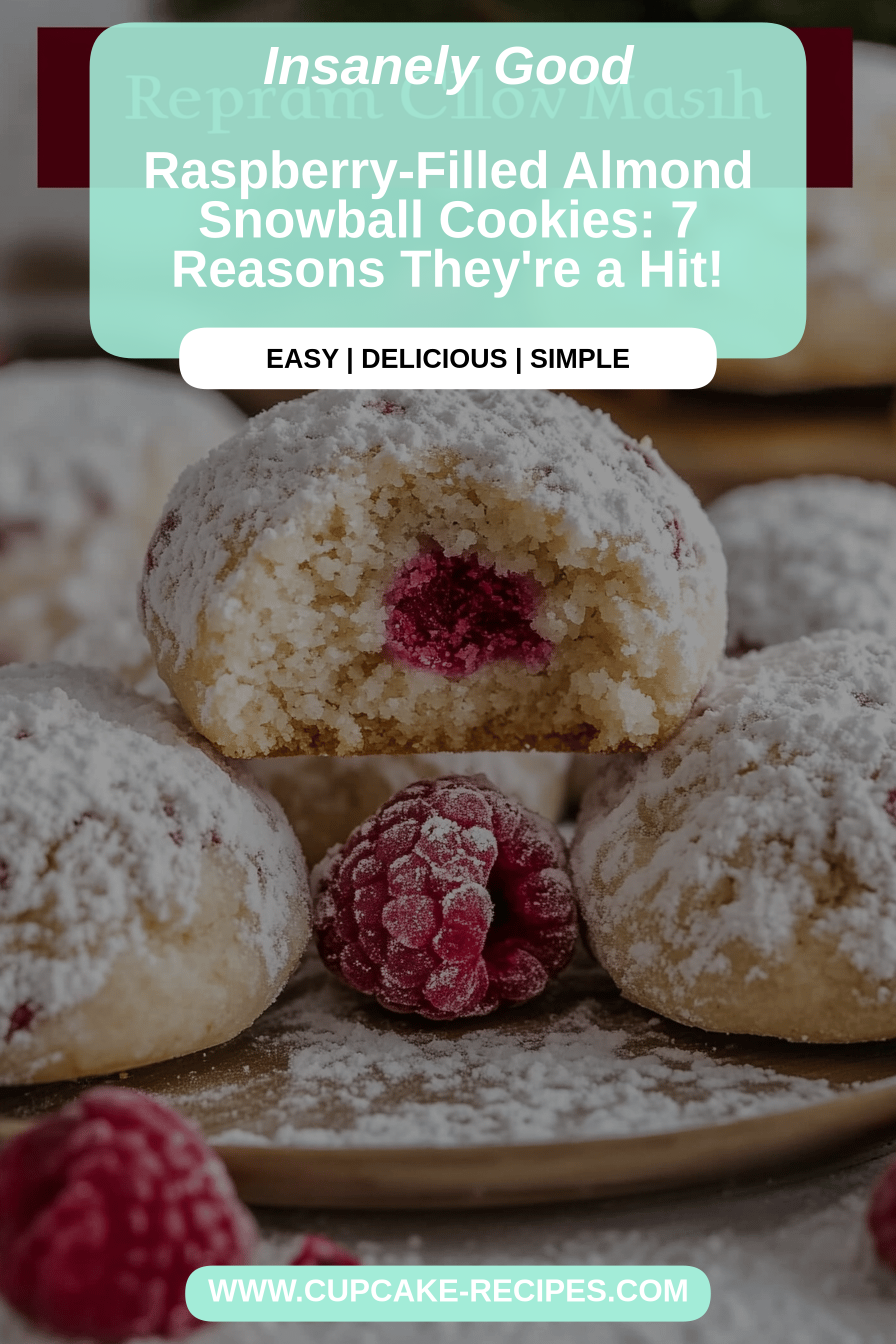 Raspberry Almond Snowball Cookies final dish beautifully presented and ready to serve