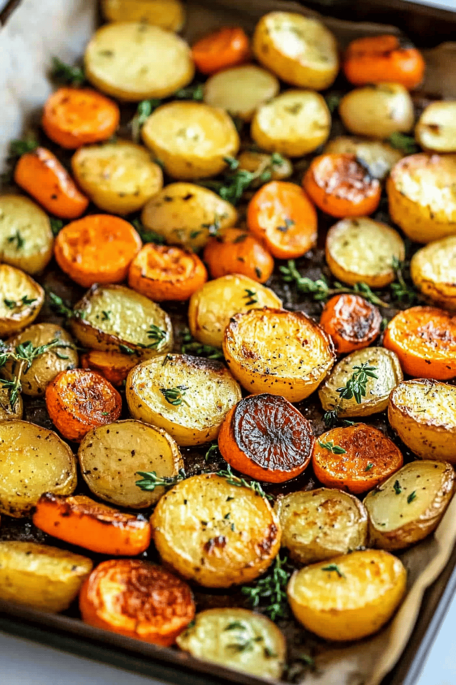 Roasted vegetables ingredients organized and measured on kitchen counter