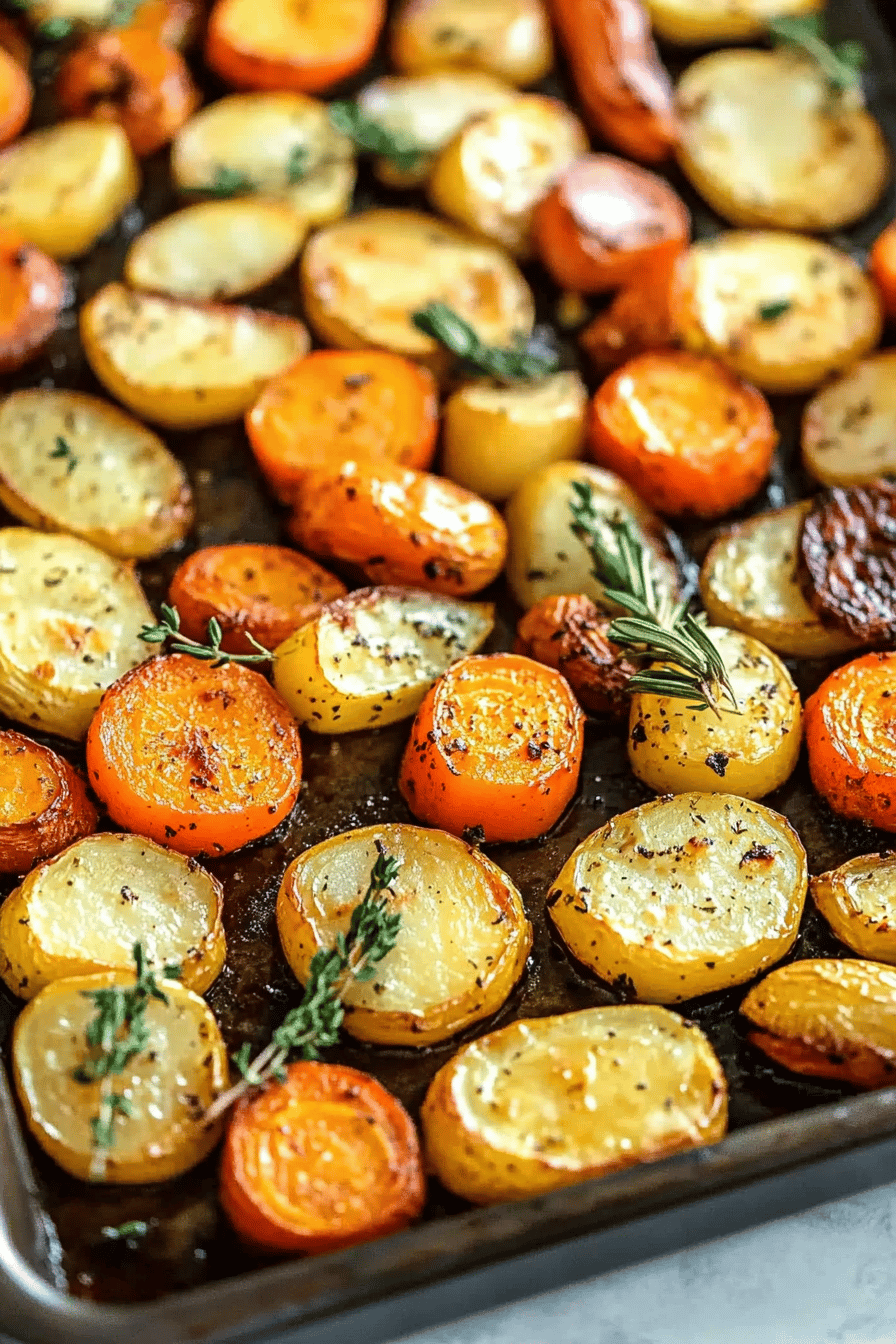 Roasted vegetables slice on plate showing perfect texture and swirl pattern