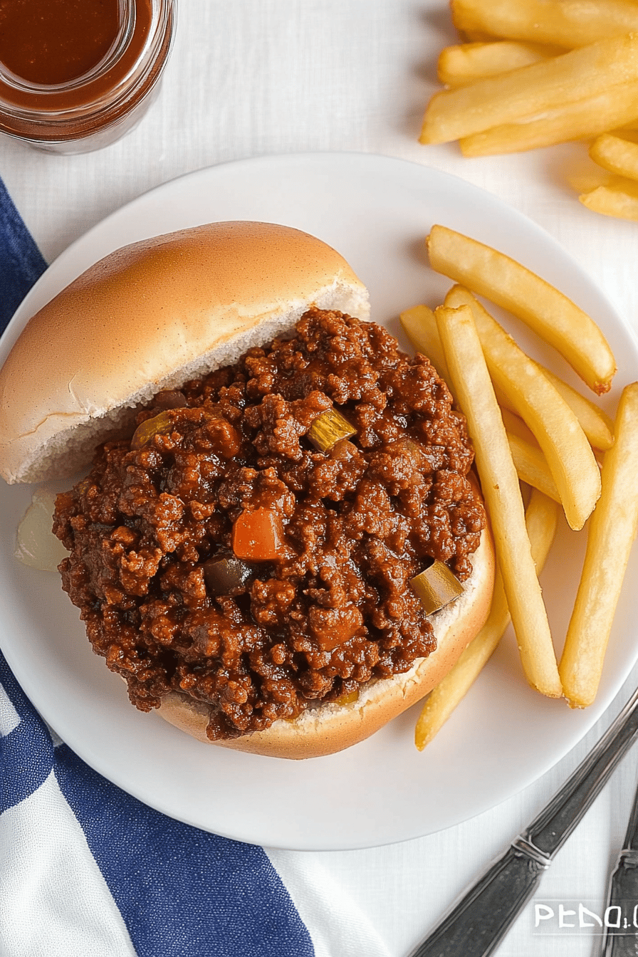 Sloppy Joe recipe slice on plate showing perfect texture and swirl pattern