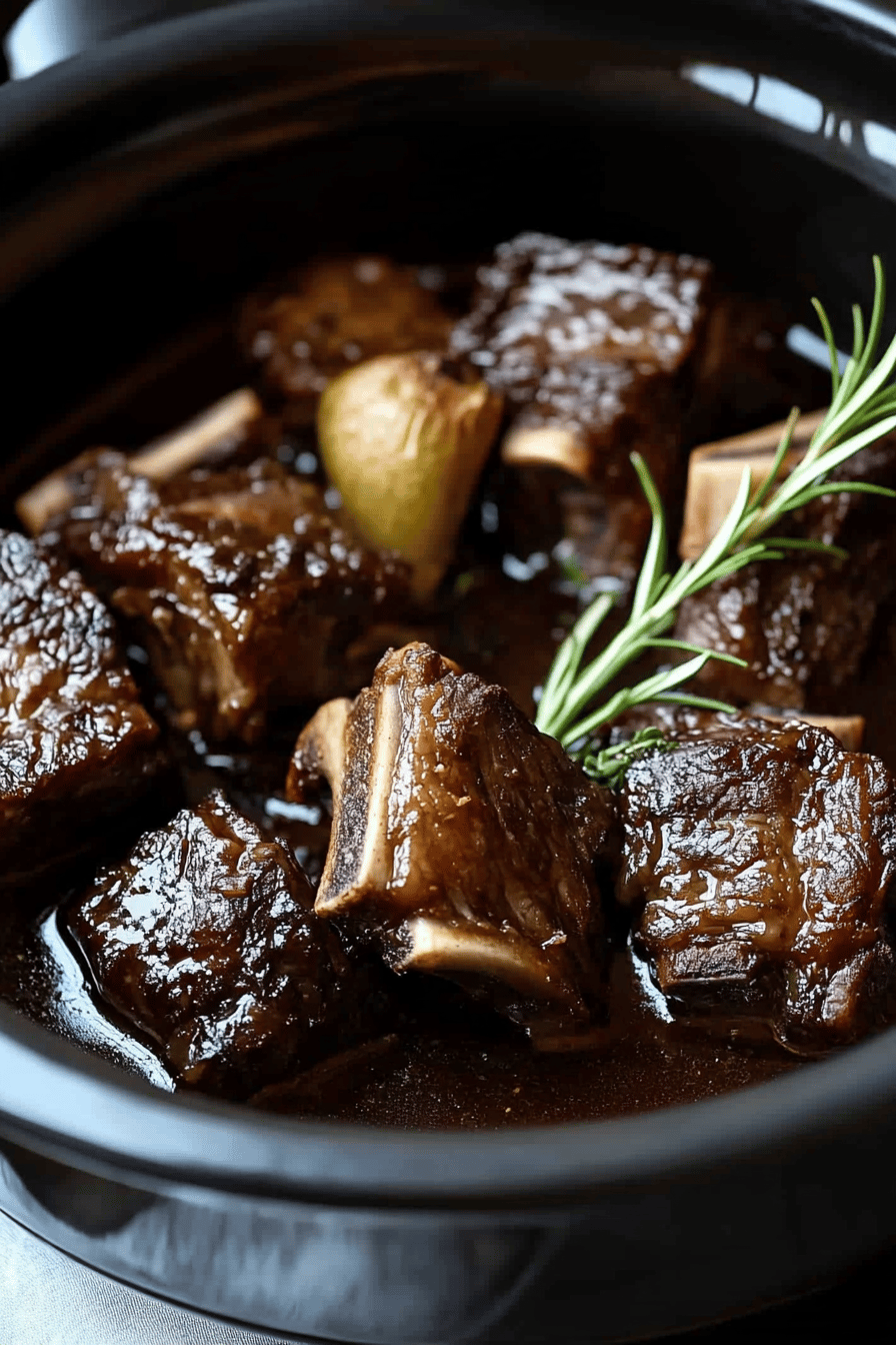 Slow Cooker Beef Short Ribs ingredients organized and measured on kitchen counter