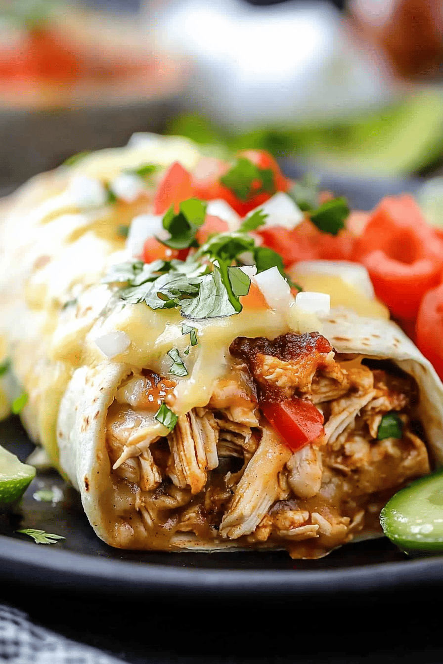 Smothered Baked Chicken Burritos