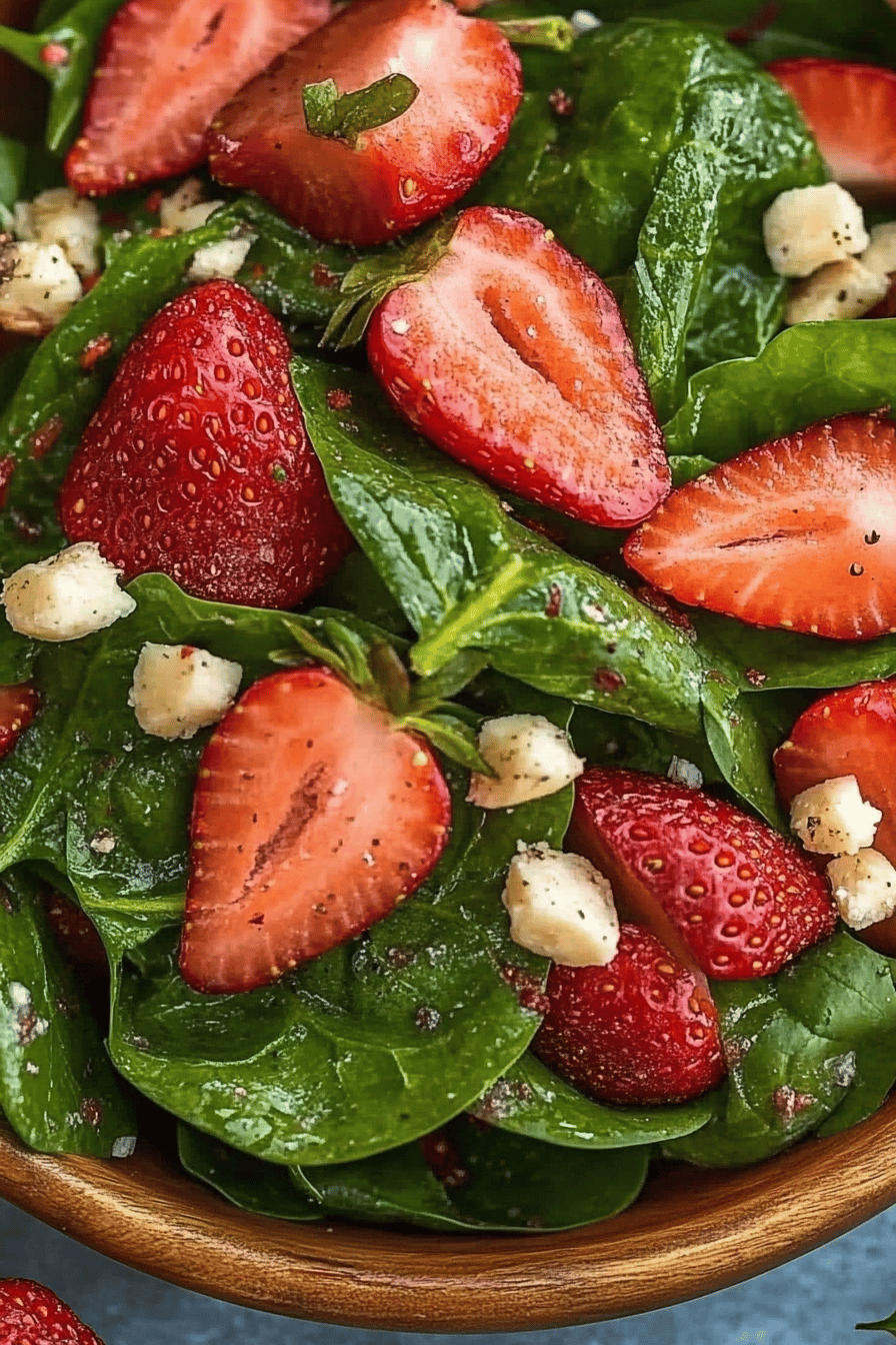Strawberry Spinach Salad Recipe slice on plate showing perfect texture and swirl pattern