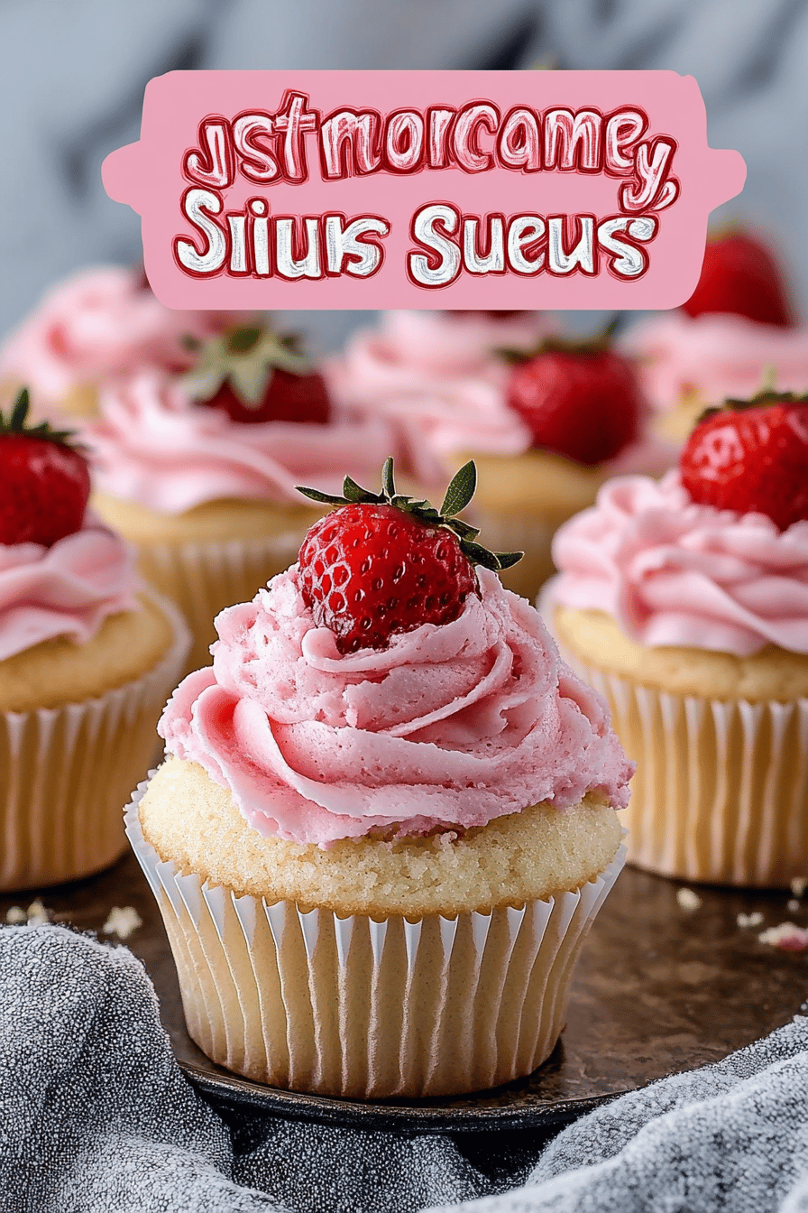 Strawberry Surprise Cupcakes ingredients organized and measured on kitchen counter