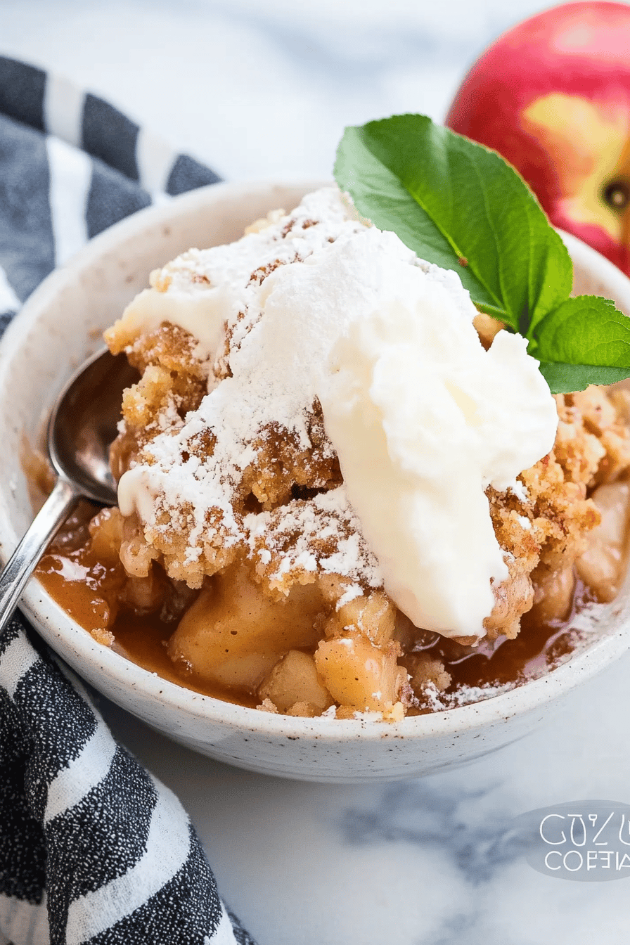 apple cobbler crockpot slice on plate showing perfect texture and swirl pattern