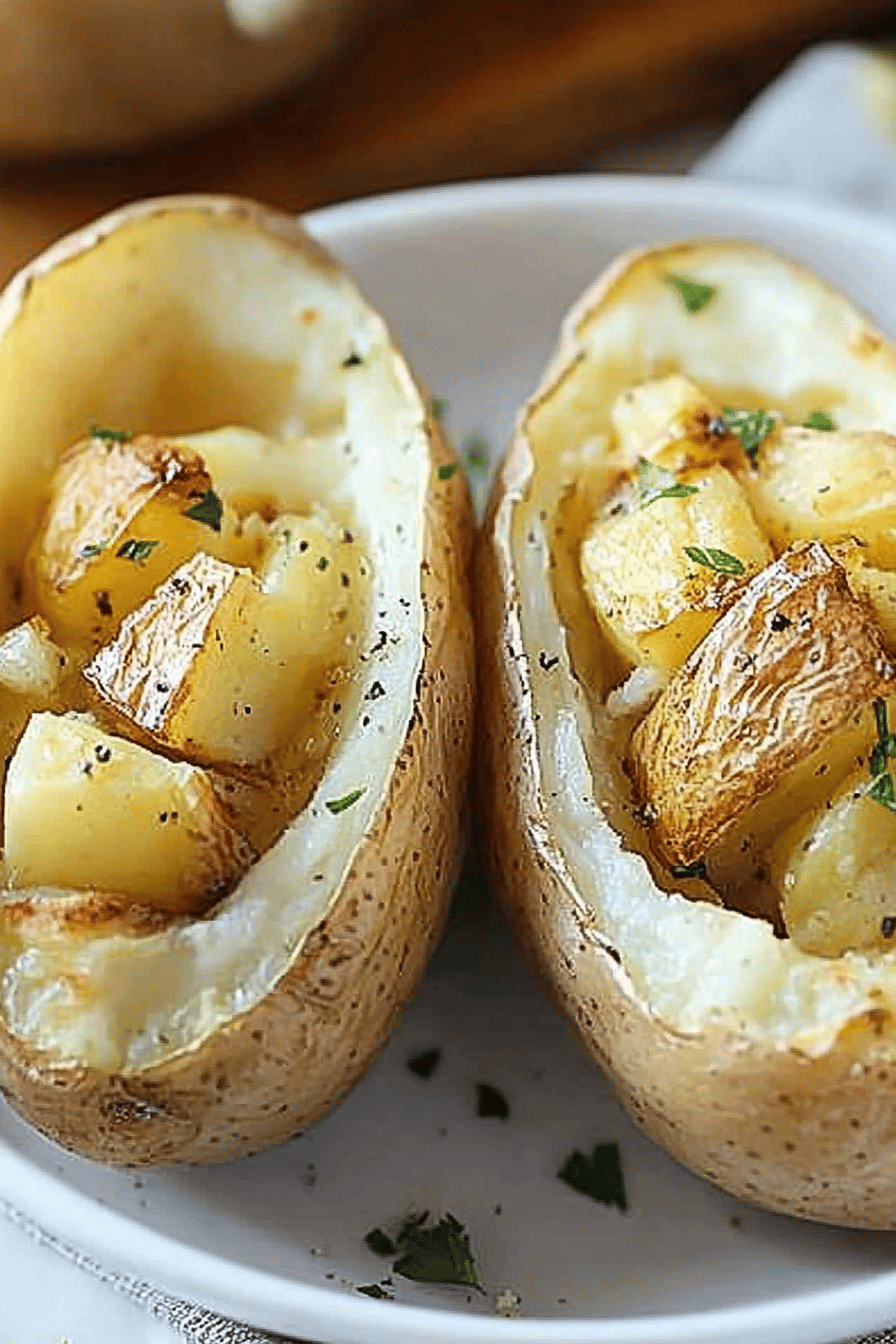 baked potatoes slice on plate showing perfect texture and swirl pattern