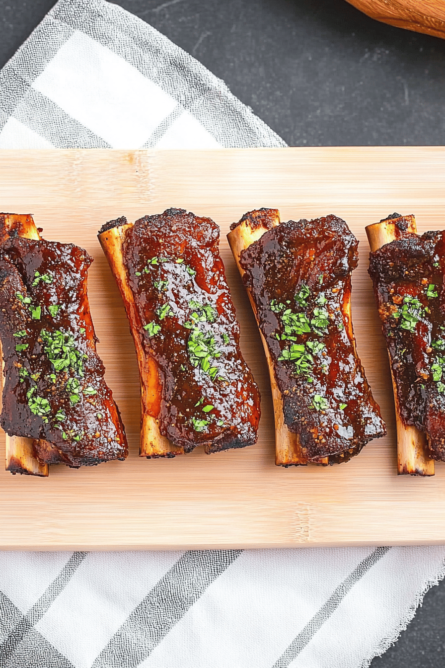 beef ribs ingredients organized and measured on kitchen counter