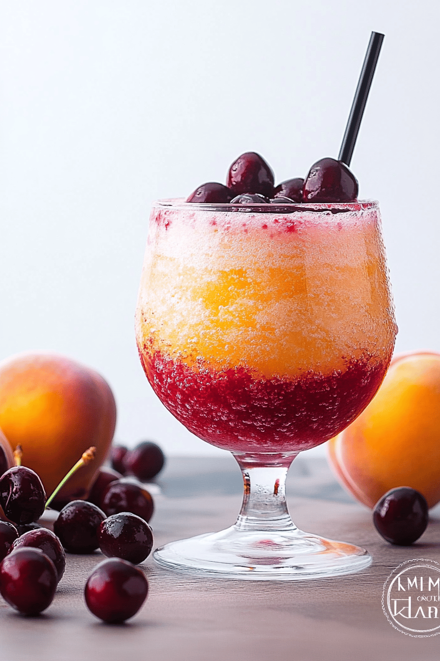 cherry peach slushie