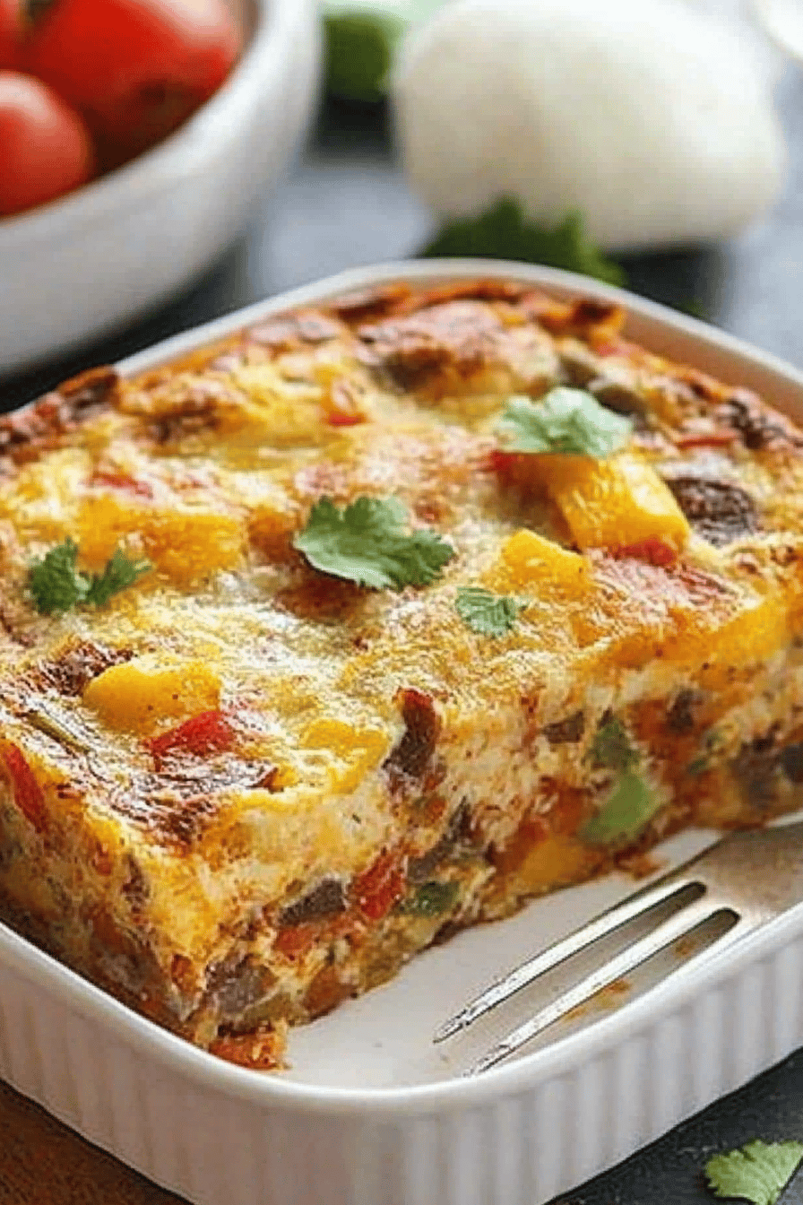 chicken fajita breakfast bake
