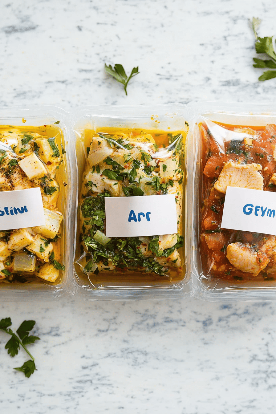 chicken marinade ingredients organized and measured on kitchen counter