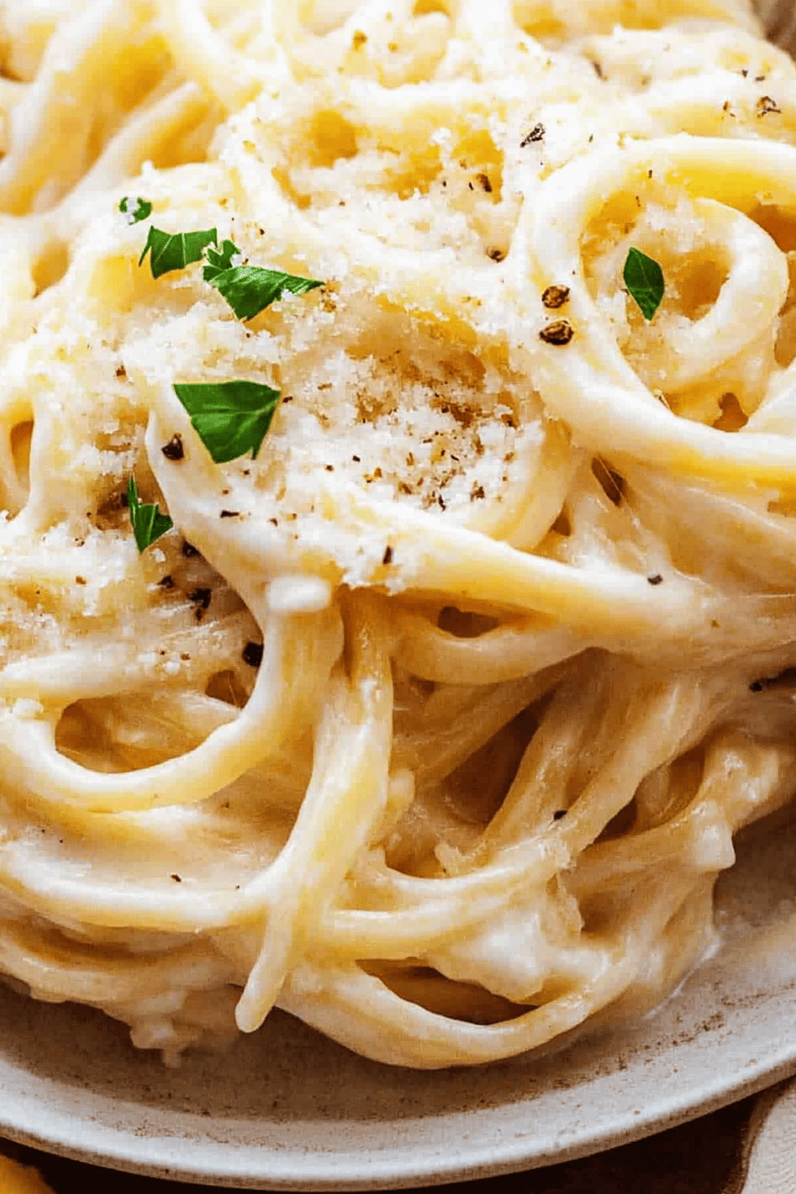 cottage cheese alfredo slice on plate showing perfect texture and swirl pattern