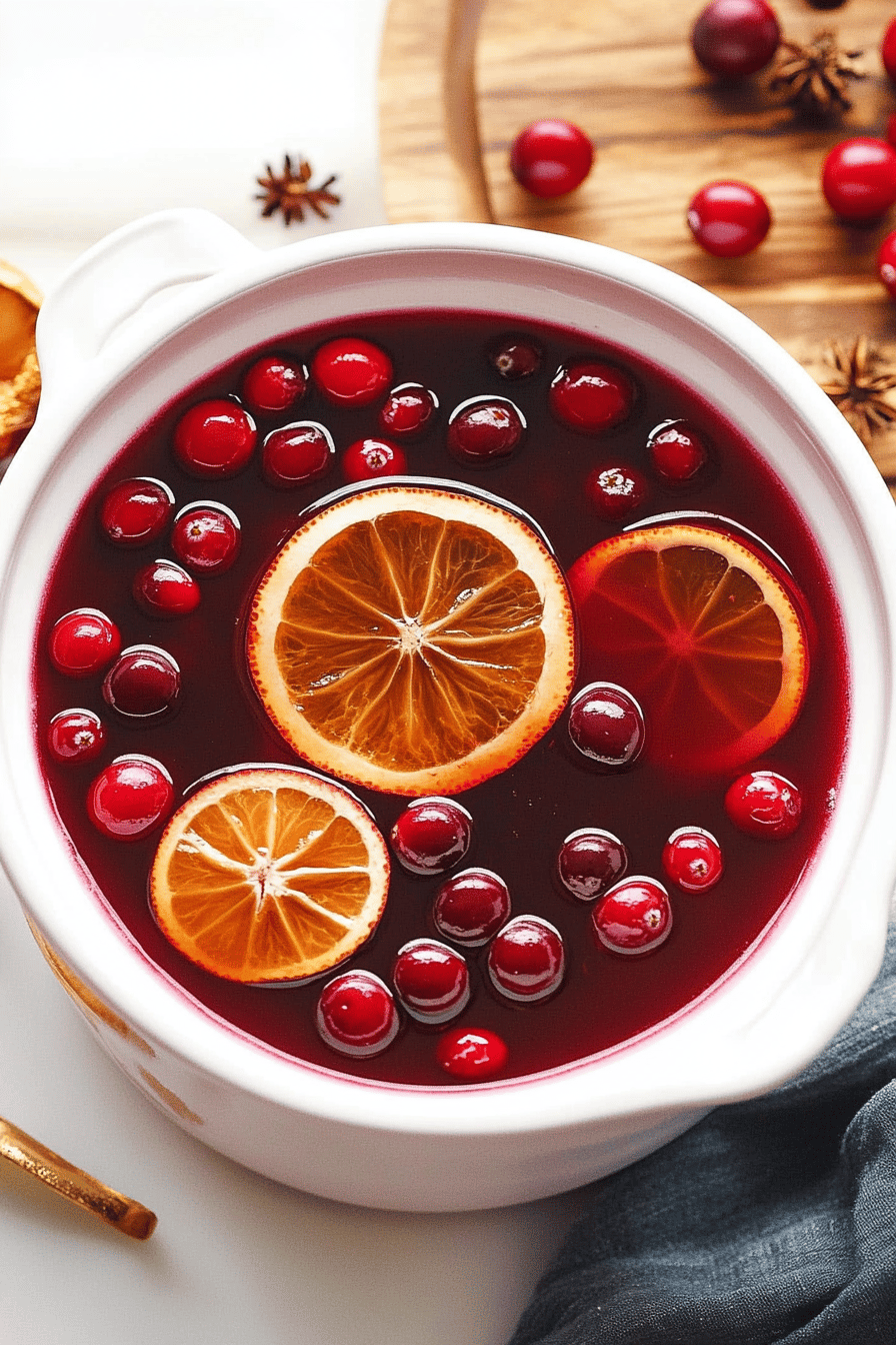 cranberry punch ingredients organized and measured on kitchen counter