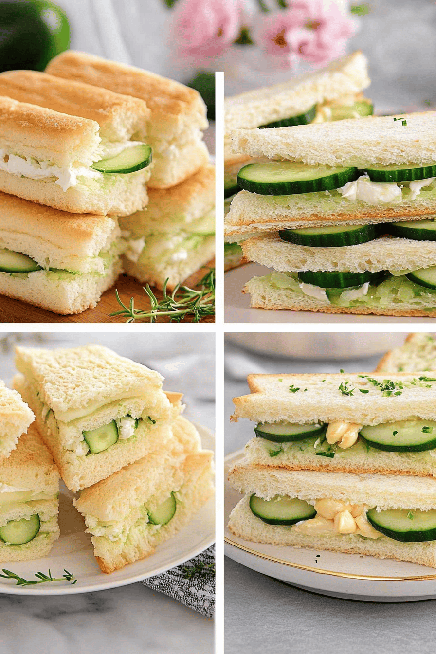 cucumber sandwiches ingredients organized and measured on kitchen counter