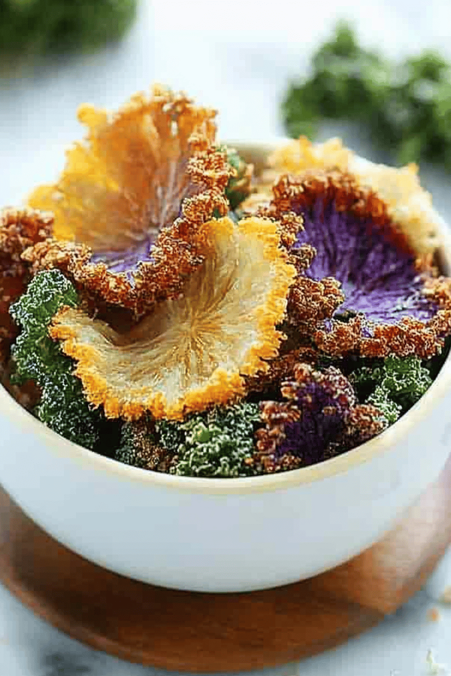 kale chips ingredients organized and measured on kitchen counter