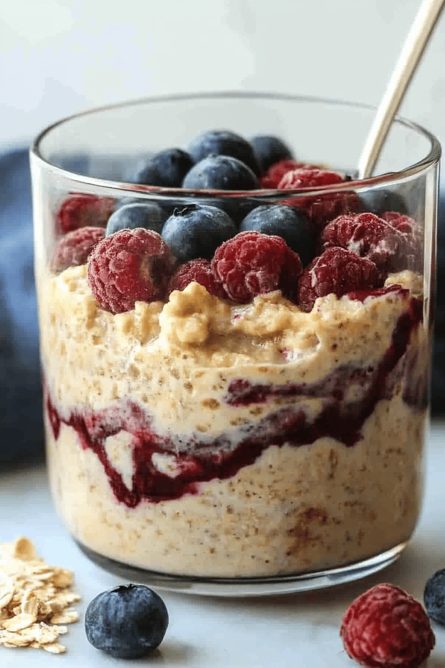 overnight oats ingredients organized and measured on kitchen counter