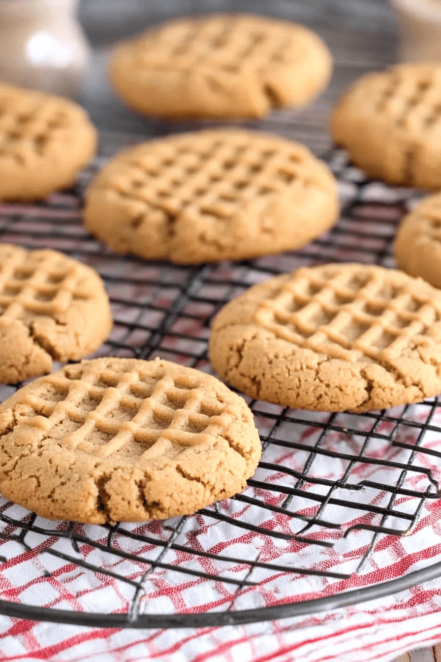 peanut butter cookies ingredients organized and measured on kitchen counter