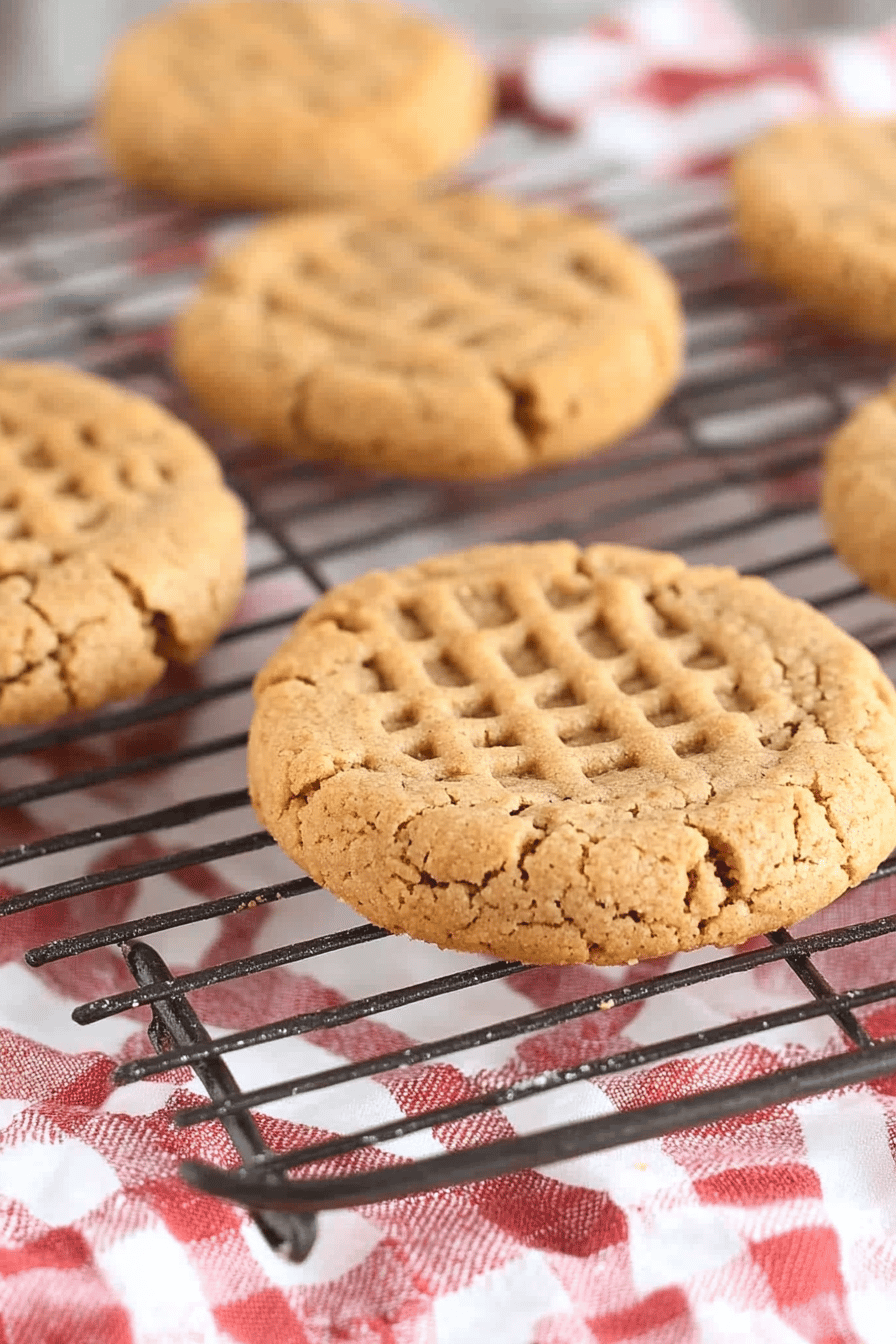 peanut butter cookies slice on plate showing perfect texture and swirl pattern