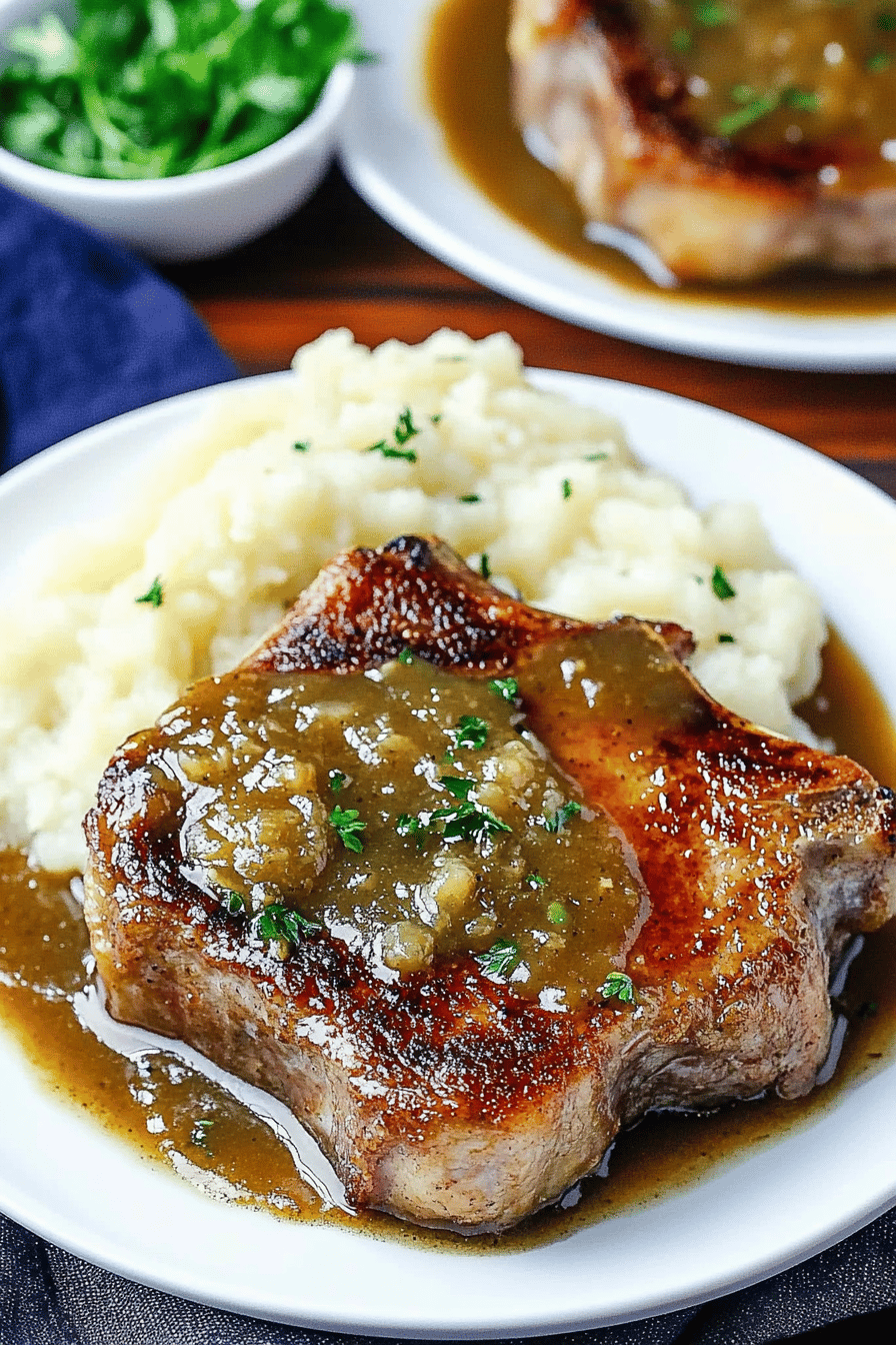 pork chops slice on plate showing perfect texture and swirl pattern
