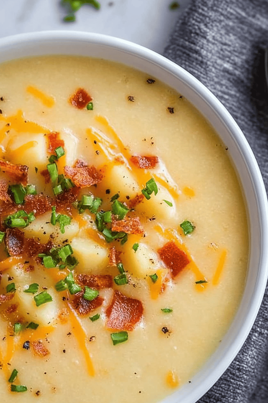 potato cheese soup ingredients organized and measured on kitchen counter