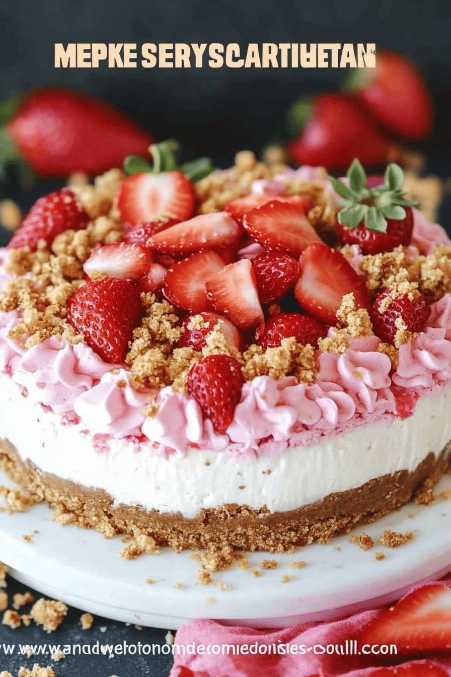strawberry crunch cheesecake