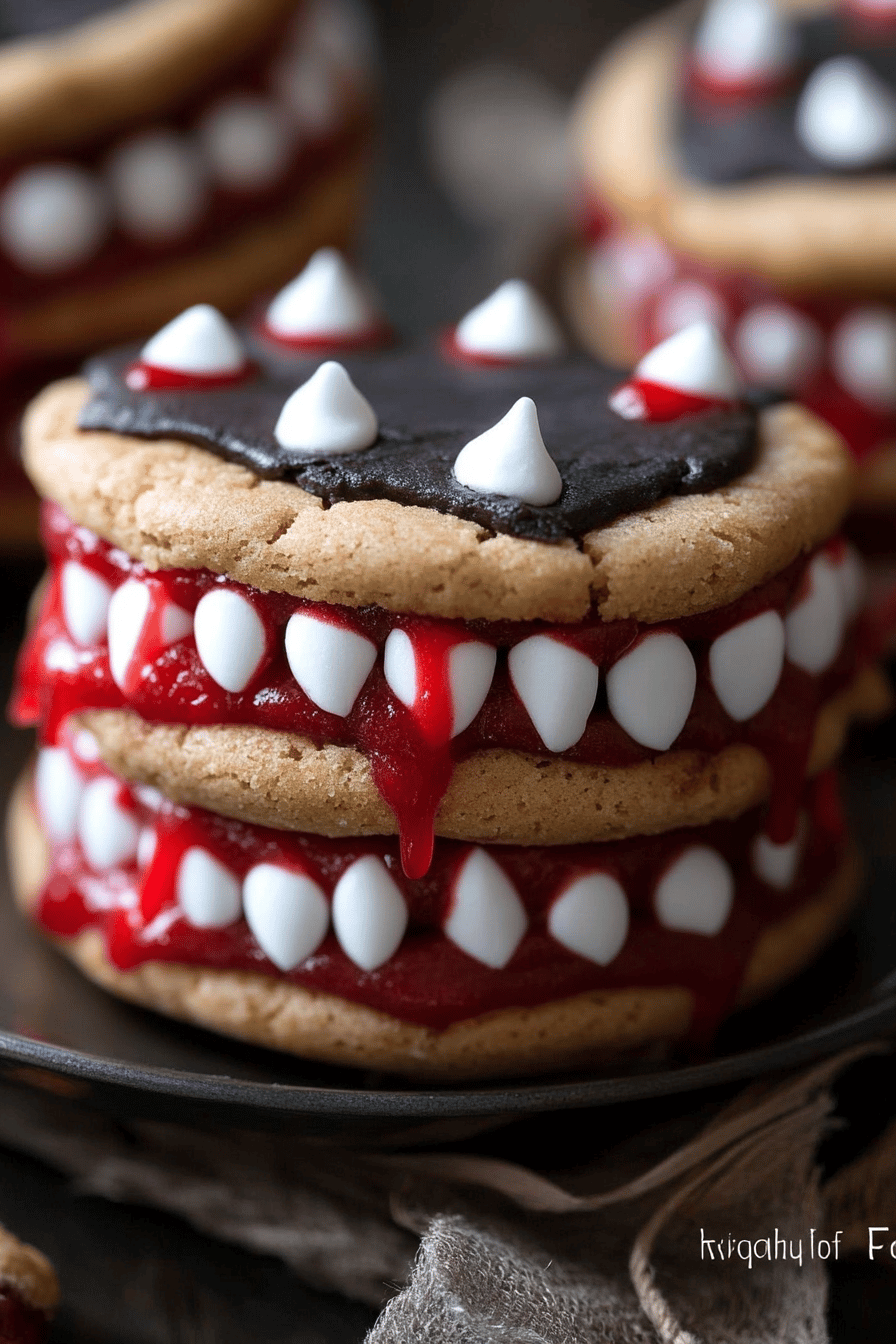 vampire cookies slice on plate showing perfect texture and swirl pattern